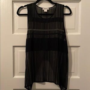 Black Sheer Striped Sleeveless Top